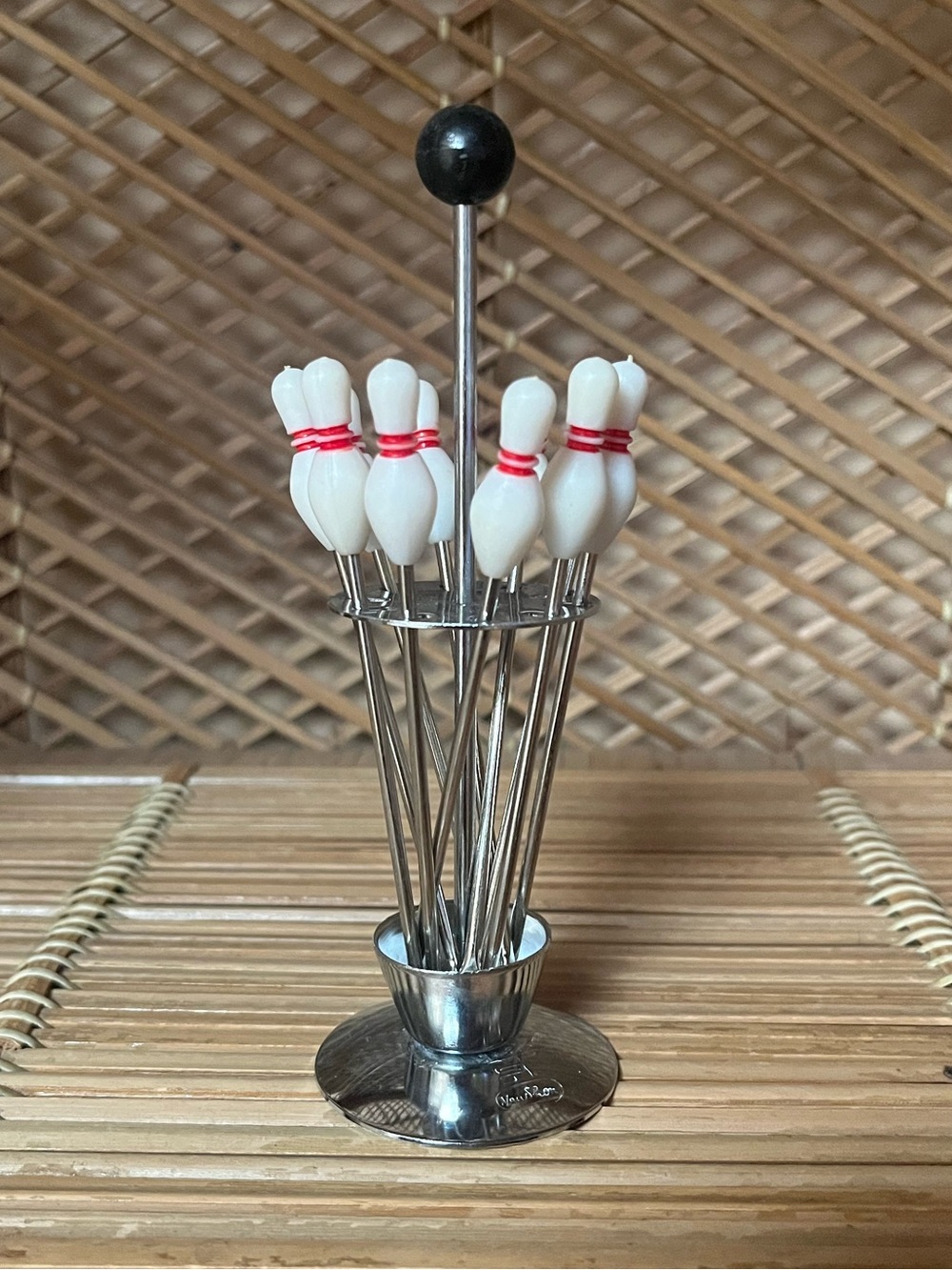 Vintage NewShon Bowling Pin Cocktail Picks